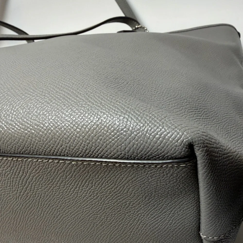 Coach City Zip Tote Grey Crossgrain Leather #58846 Work Bag - Picture 11 of 11